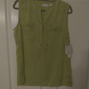 Size large green sleeveless blouse